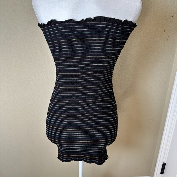 FOREVER 21 All Over Smocked Rainbow Thread Strapless Dress Size Small - Picture 6 of 9